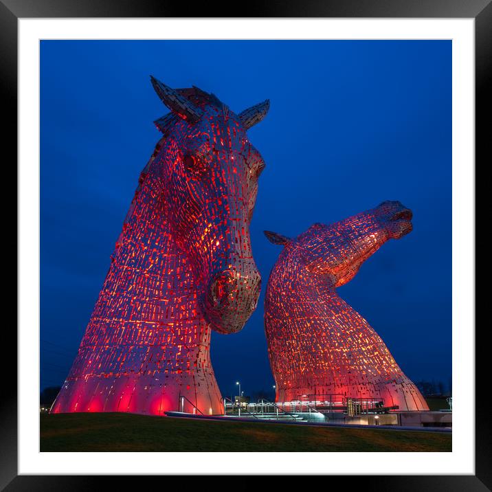 The Kelpies in Helix Park Falkirk Framed Mounted Print by George Robertson