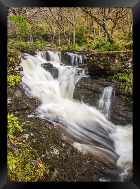 Above the main waterfalls at Inversnaid Framed Print by George Robertson