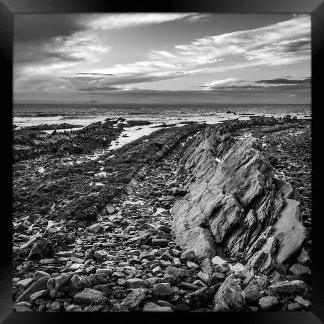 Fault lines in the rocks at St Monans Framed Print by George Robertson