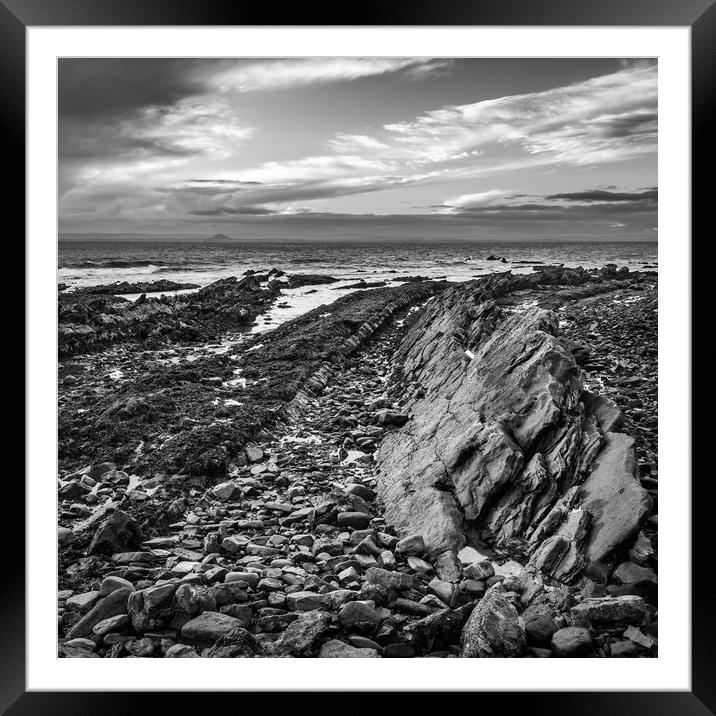 Fault lines in the rocks at St Monans Framed Mounted Print by George Robertson