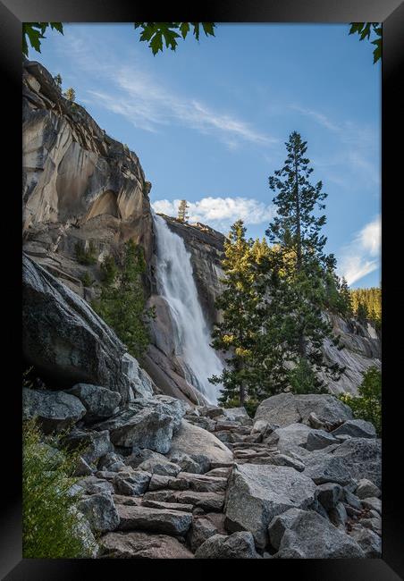 Hiking up to Nevada Falls Framed Print by George Robertson