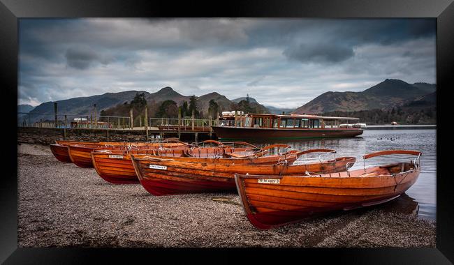 Rowing boats at Derwentwater Framed Print by George Robertson