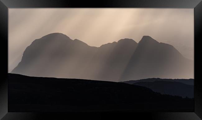 Crepuscular light over Suilven Framed Print by George Robertson