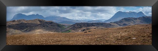 Panorama of the hills of Assynt, Scotland Framed Print by George Robertson
