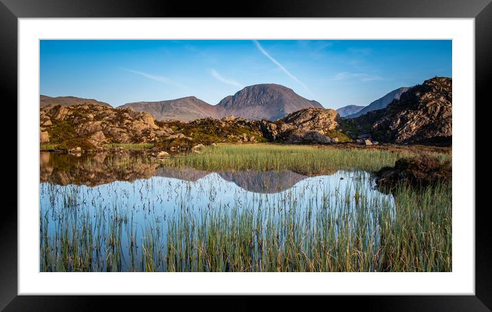 Reflections of Great Gable Framed Mounted Print by George Robertson