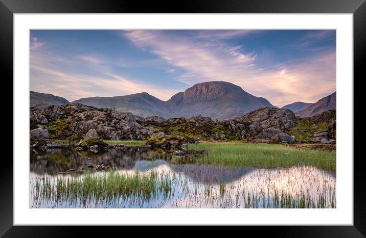 Reflections of Great Gable at Sunrise Framed Mounted Print by George Robertson