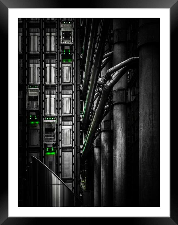 Elevators at The Lloyds Building Framed Mounted Print by George Robertson