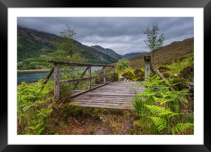 Old Wooden Bridge on the path to Barisdale Framed Mounted Print by George Robertson