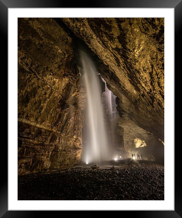 Waterfalls in Gaping Gill Framed Mounted Print by George Robertson