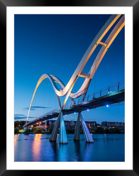 Sunset at Infinity Bridge on the River Tees. Stock Framed Mounted Print by George Robertson