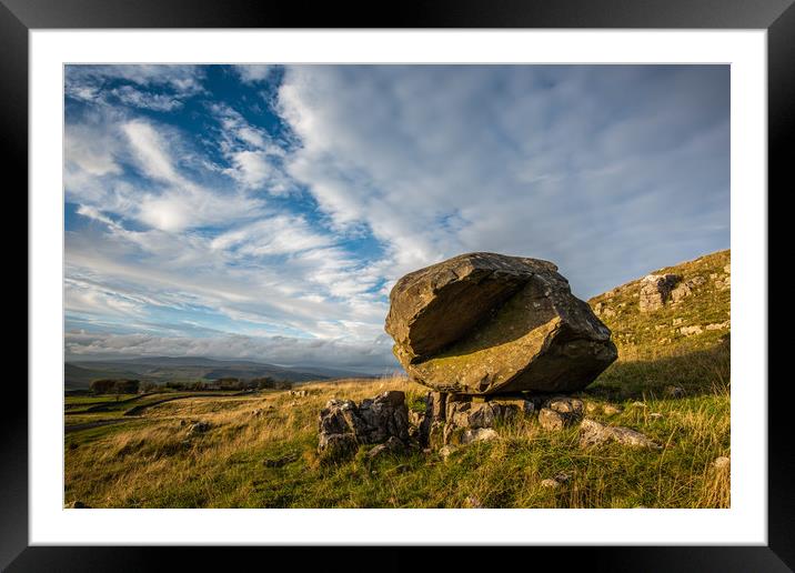 The erratic called Samsons Toe in Yorkshire  Framed Mounted Print by George Robertson
