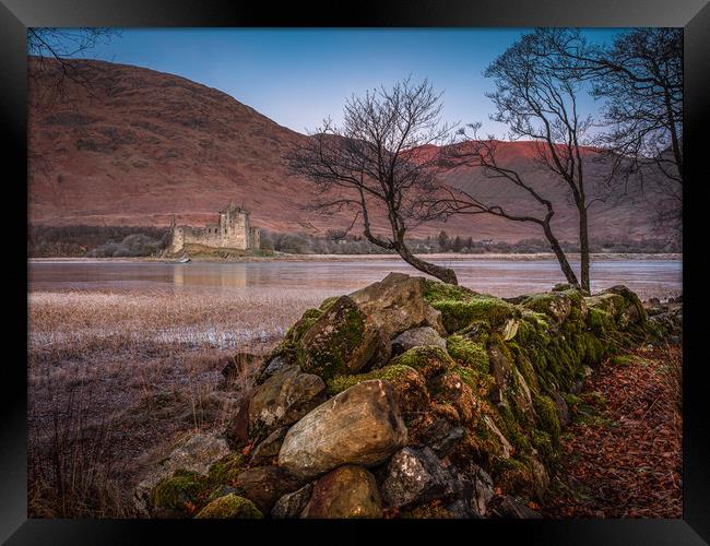Old stone wall at Kilchurn Castle Framed Print by George Robertson