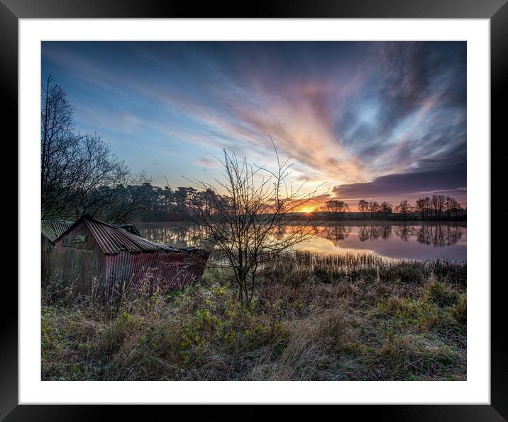 The old boat house at sunrise Framed Mounted Print by George Robertson