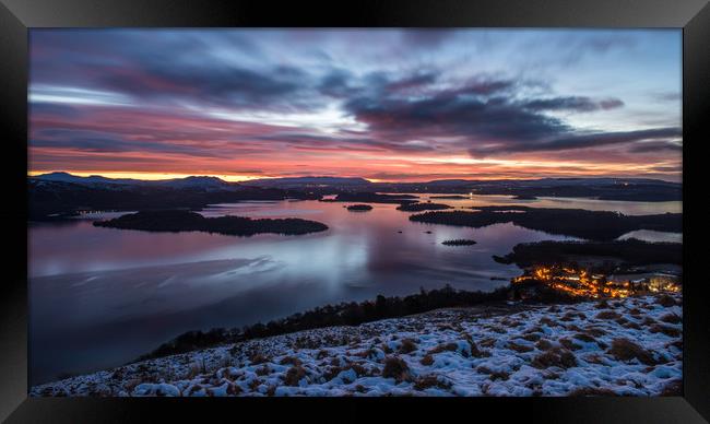 Winter sunrise on Loch Lomond Framed Print by George Robertson