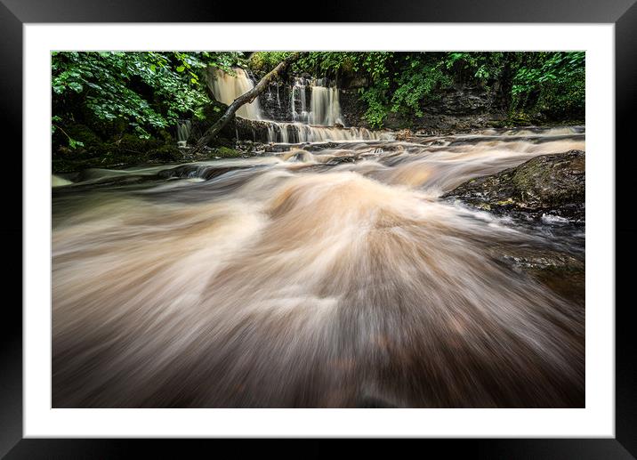 Small waterfalls on Kirk Burn Framed Mounted Print by George Robertson