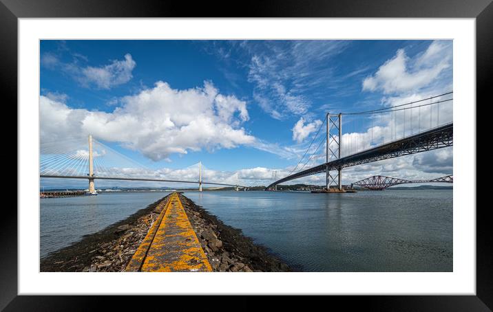 The Three Forth Bridges in Scotland Framed Mounted Print by George Robertson