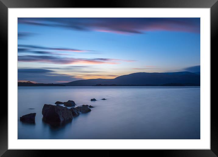 Sunset at Milarrochy Bay on Loch Lomond Framed Mounted Print by George Robertson