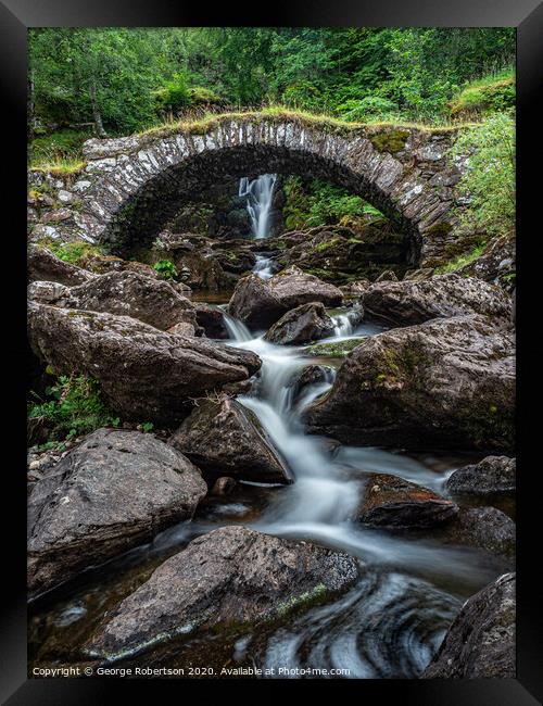 Packhorse bridge in Glen Lyon Framed Print by George Robertson