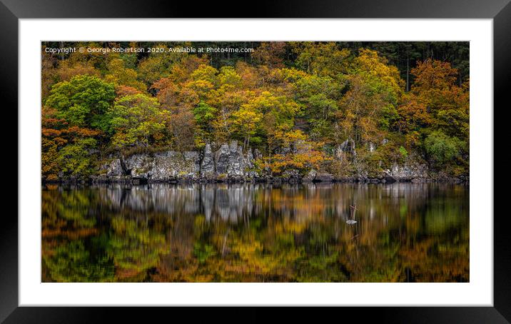 Autumn at the Iron Cross on Loch Ard Framed Mounted Print by George Robertson