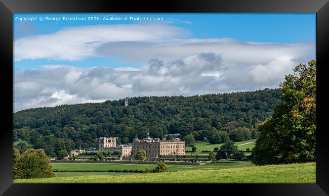 Chatsworth House in the Peak District Framed Print by George Robertson