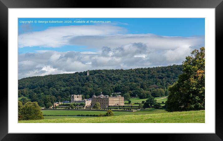 Chatsworth House in the Peak District Framed Mounted Print by George Robertson