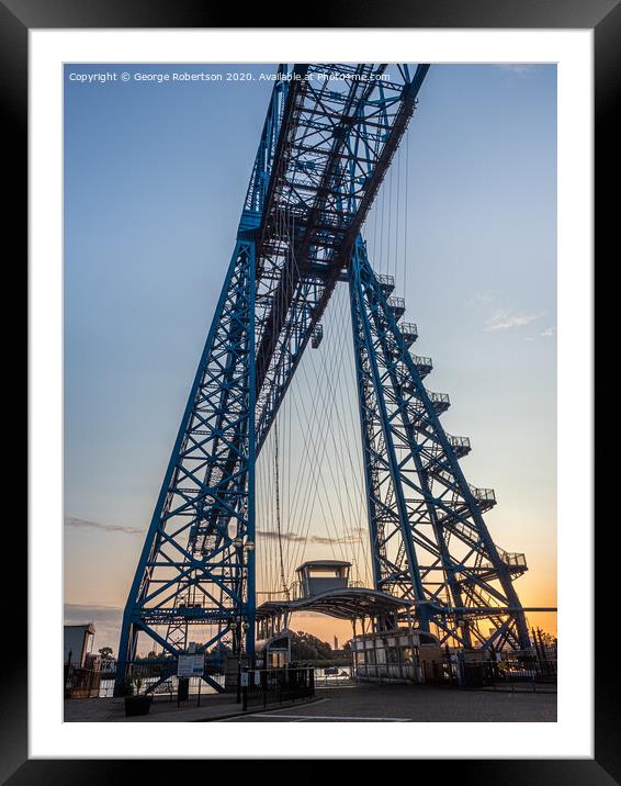 The gondala at the Middlesbrough Transporter Bridge Framed Mounted Print by George Robertson