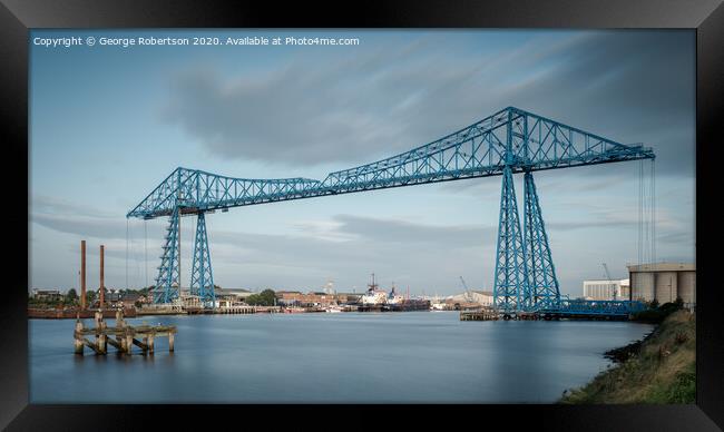Early morning at the Middlesbrough Transporter Bridge Framed Print by George Robertson