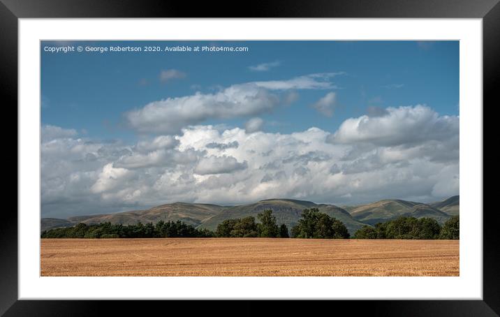 Lush farm lands in the Forth Valley Framed Mounted Print by George Robertson