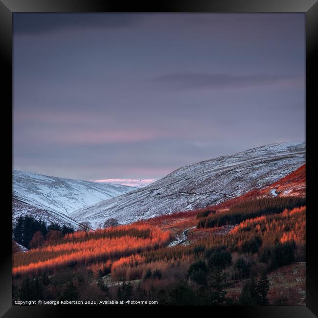 Last light on Finglen in winter Framed Print by George Robertson