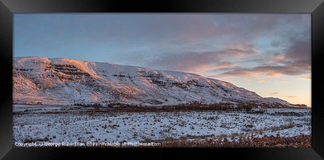Early morning light in winter on the Campsie Fells Framed Print by George Robertson