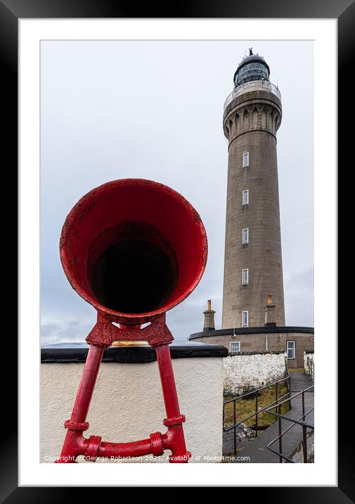 Fog Horn at Ardnamurchan Lighthouse Framed Mounted Print by George Robertson