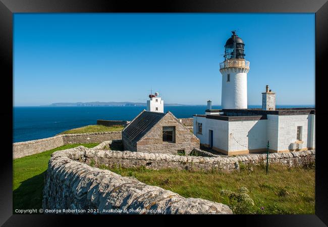 The Lighthouse at Dunnet Head Framed Print by George Robertson