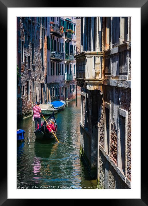 Gondola Trip Framed Mounted Print by Ian Collins