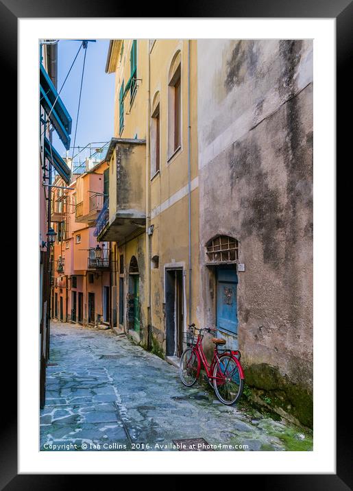 Backstreet in Monterosso Framed Mounted Print by Ian Collins