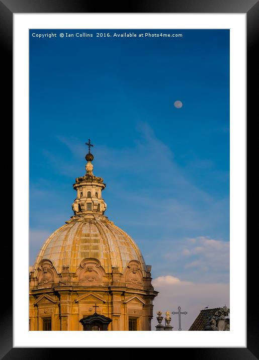 Chiesa dei Santi Luca e Martina and the Moon, Rome Framed Mounted Print by Ian Collins
