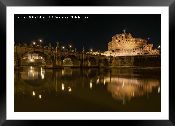 Castel Sant'Angelo Reflected Framed Mounted Print by Ian Collins
