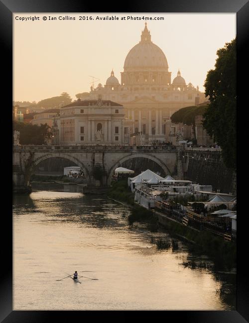 Dusk on the Tiber, Rome Framed Print by Ian Collins