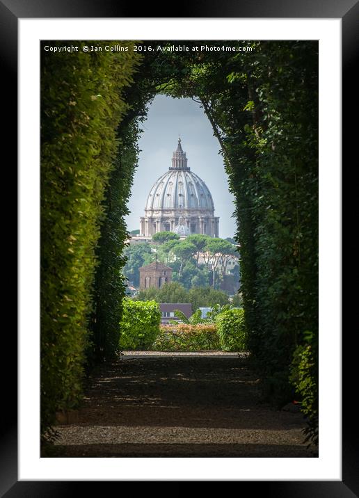 St Peter's through a Keyhole, Rome Framed Mounted Print by Ian Collins