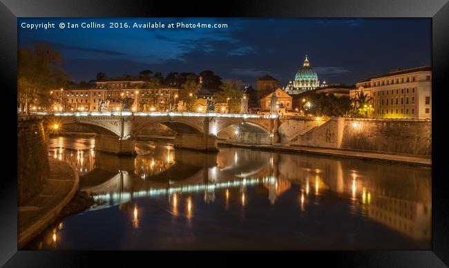 The View from Ponte Sant'Angelo Rome Framed Print by Ian Collins