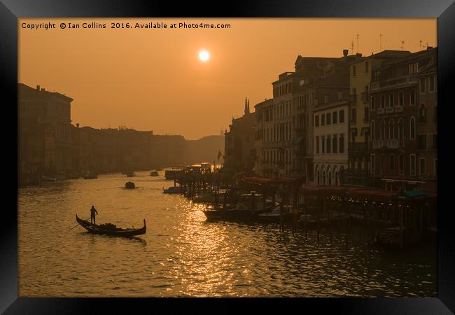 Sunset View from the Rialto Bridge Framed Print by Ian Collins