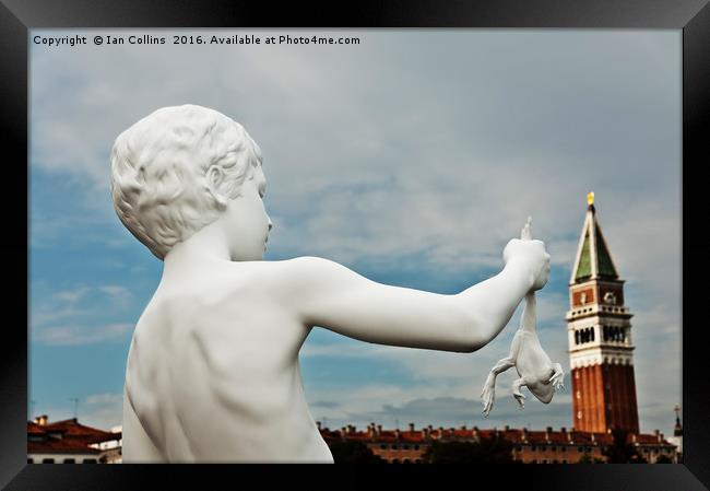 The Boy with the Frog, Venice Framed Print by Ian Collins