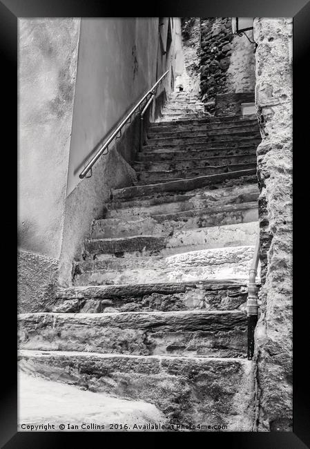 Steps in Vernazza, Italy Framed Print by Ian Collins