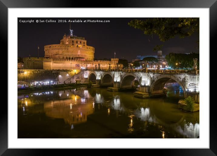 Castel Sant'Angelo on a Summer Night Framed Mounted Print by Ian Collins