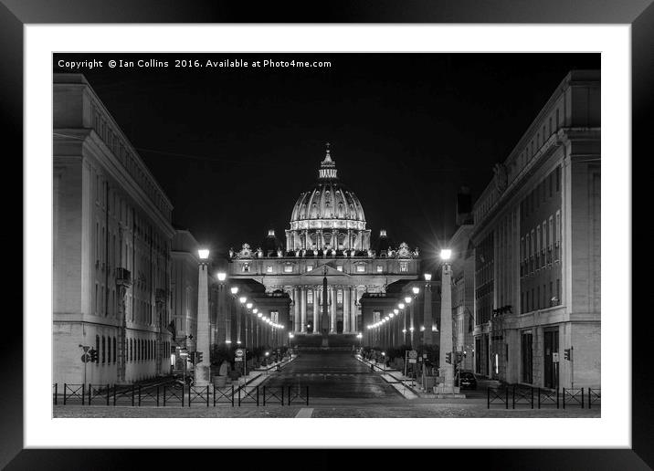 The Avenue to St Peter's, Rome Framed Mounted Print by Ian Collins