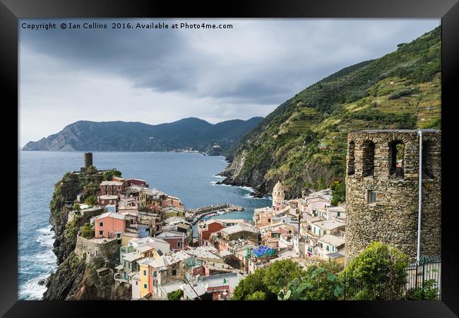 Looking Down on Vernazza, Italy Framed Print by Ian Collins