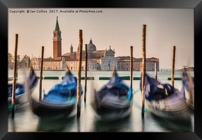 Gondolas and Beyond, Venice Framed Print by Ian Collins
