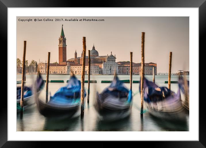 Gondolas and Beyond, Venice Framed Mounted Print by Ian Collins