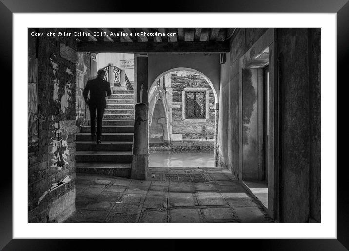 Just Passing Through Venice Framed Mounted Print by Ian Collins