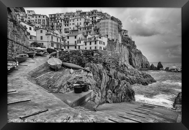 The Slipway at Manarola Framed Print by Ian Collins