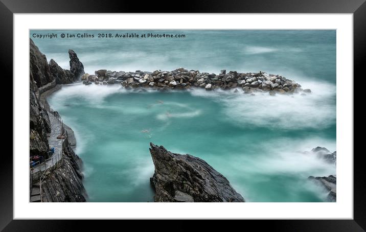 The Waves in Manarola Framed Mounted Print by Ian Collins
